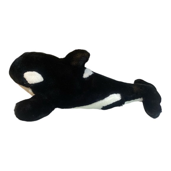 SeaWorld Shamu 15” Plush Stuffed Animal Toy Orca Killer Whale Black & White - Picture 4 of 7